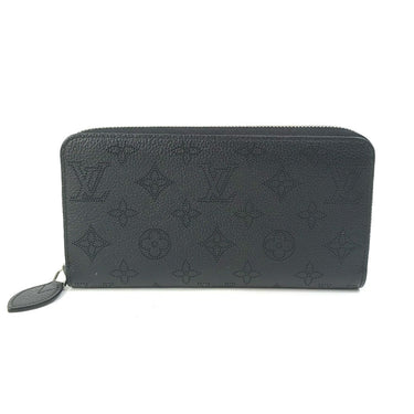 LOUIS VUITTON Long Wallet Purse M61867 Monogram Mahina black Monogram Mahina Zippy wallet Women Used Authentic